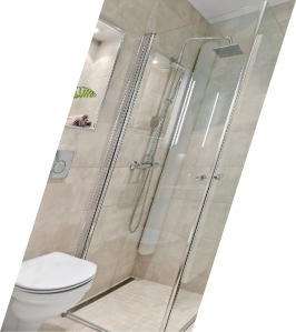 Badeinrichtung mit WC und Dusche